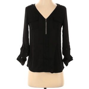 Candie’s Black Blouse with Zipper Detail